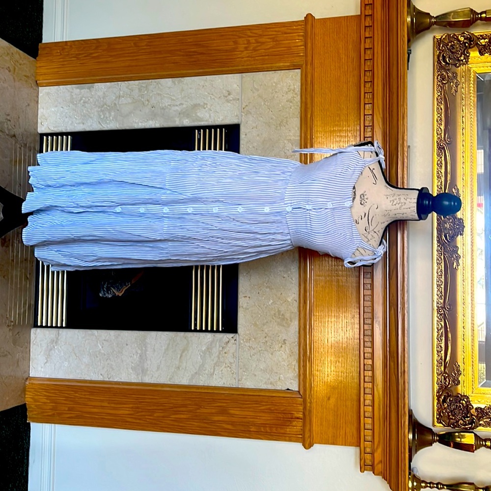 Blue and white sun dress